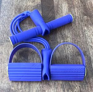 Purple Resistance Tube with Foam Handles, Full Body Home Gym Trainer
